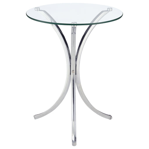 Coaster Eloise Round Accent Table with Curved Legs Chrome Default Title