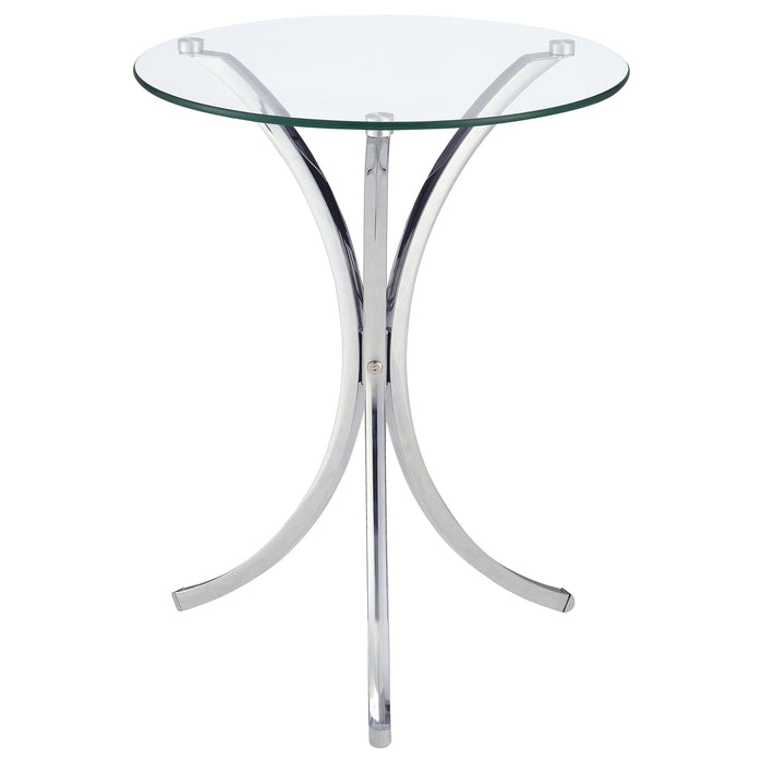 Coaster Eloise Round Accent Table with Curved Legs Chrome Default Title