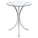 Coaster Eloise Round Accent Table with Curved Legs Chrome Default Title