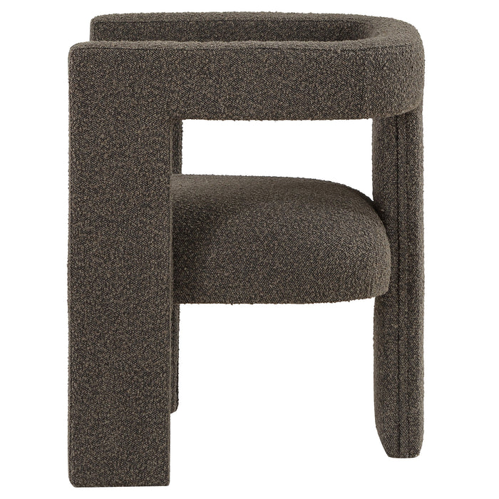 Coaster Petra Boucle Upholstered Accent Side Chair Chocolate Brown Grey & Black