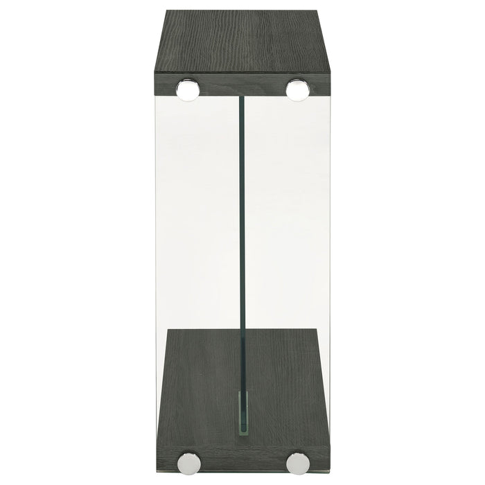 Coaster Colby Accent Table Weathered Grey and Clear Default Title