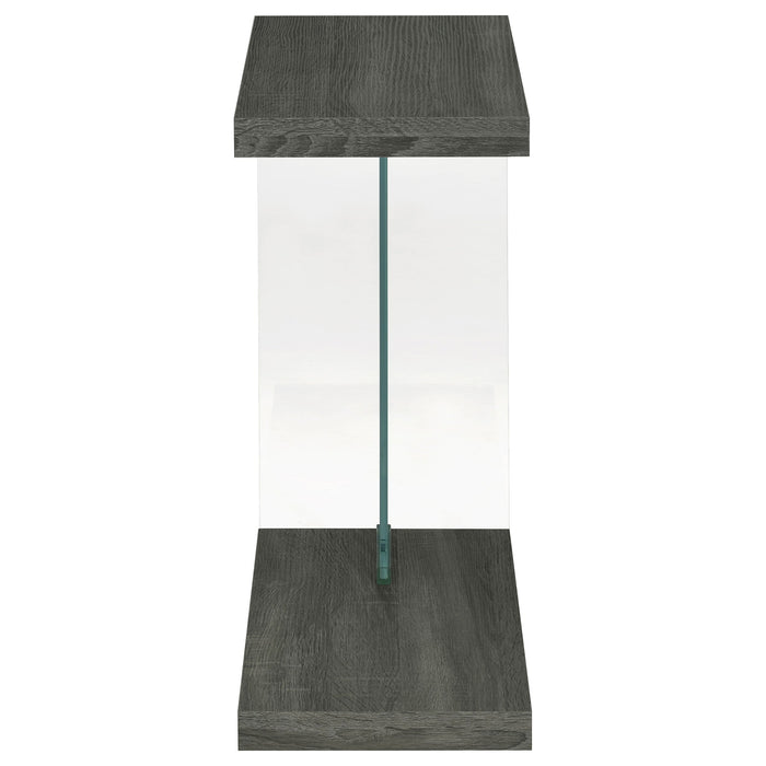 Coaster Colby Accent Table Weathered Grey and Clear Default Title