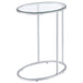 Coaster Kyle Oval Snack Table Chrome and Clear Default Title