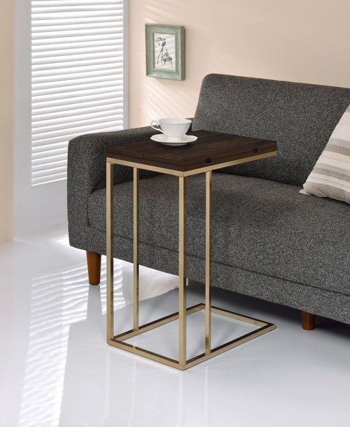 Coaster Pedro Expandable Top Accent Table Chestnut and Chrome Default Title