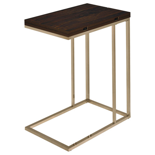 Coaster Pedro Expandable Top Accent Table Chestnut and Chrome Default Title