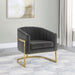 Coaster Alamor Tufted Barrel Accent Chair Dark Grey and Gold Default Title