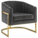 Coaster Alamor Tufted Barrel Accent Chair Dark Grey and Gold Default Title