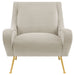 Coaster Ricci Upholstered Saddle Arms Accent Chair Stone and Gold Brown