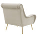 Coaster Ricci Upholstered Saddle Arms Accent Chair Stone and Gold Brown