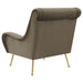 Coaster Ricci Upholstered Saddle Arms Accent Chair Stone and Gold Brown