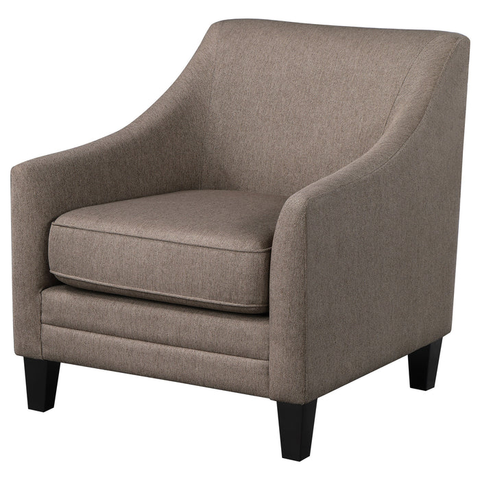 Coaster Liam Upholstered Sloped Arm Accent Club Chair Camel Grey