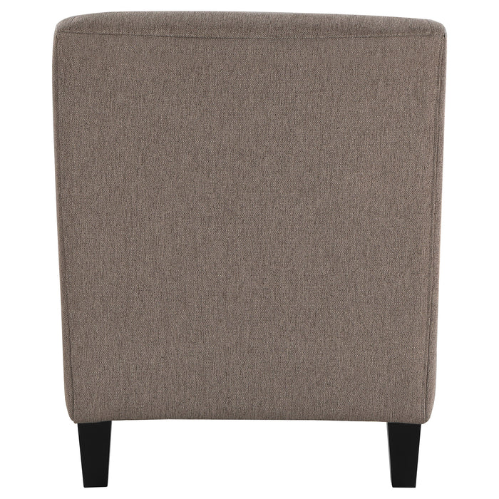 Coaster Liam Upholstered Sloped Arm Accent Club Chair Camel Grey