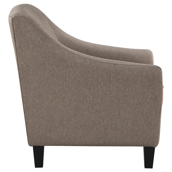 Coaster Liam Upholstered Sloped Arm Accent Club Chair Camel Grey