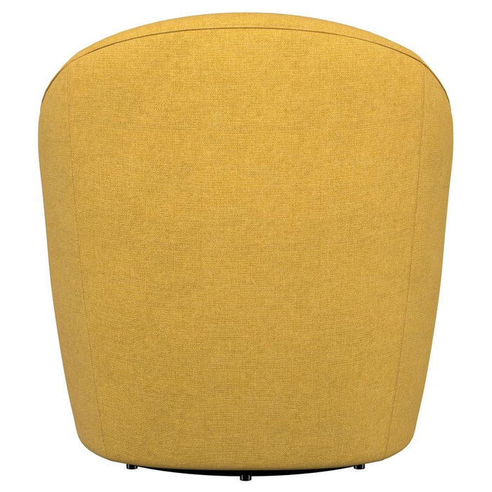 Leon Upholstered Barrel Accent Swivel Chair Mustard Yellow