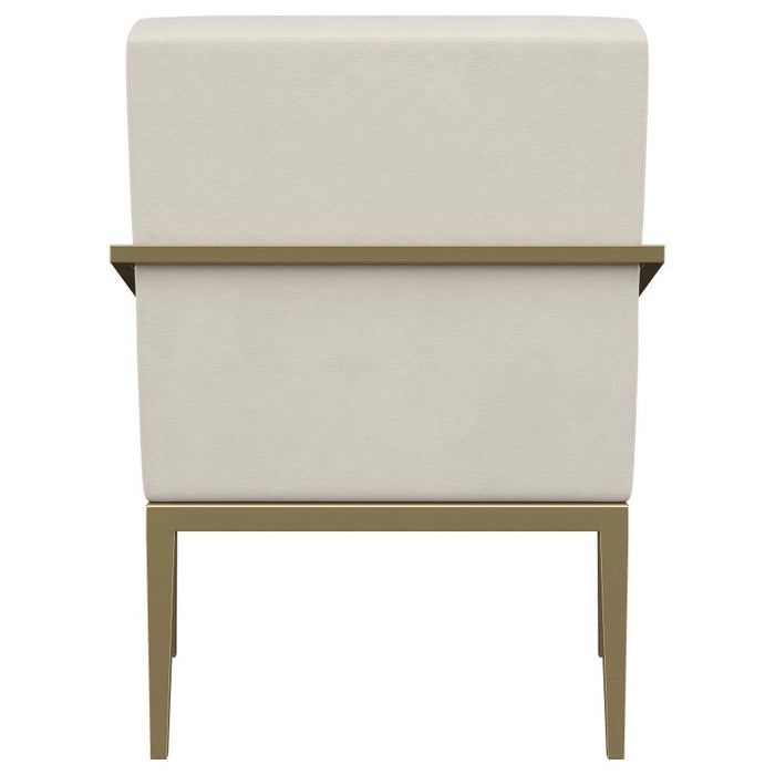 Kirra Upholstered Metal Arm Accent Chair Cream