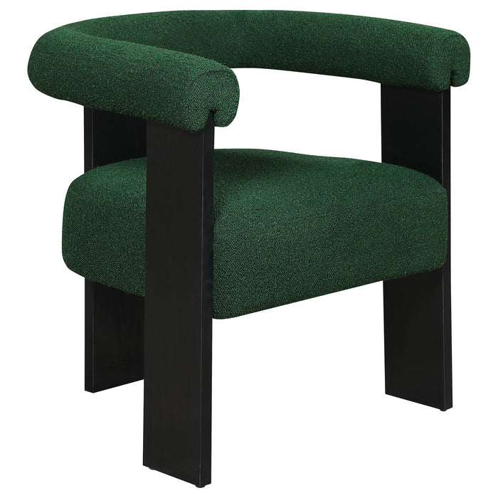 Coaster Petra Boucle Upholstered Accent Side Chair Chocolate Brown Green & Black