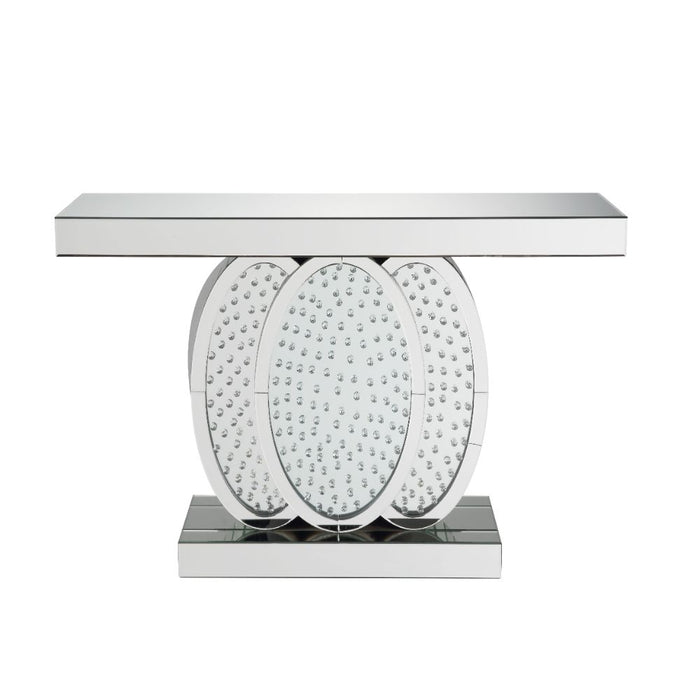 Nysa Glam Rectangular Console Table with Overlapped Oval Shape