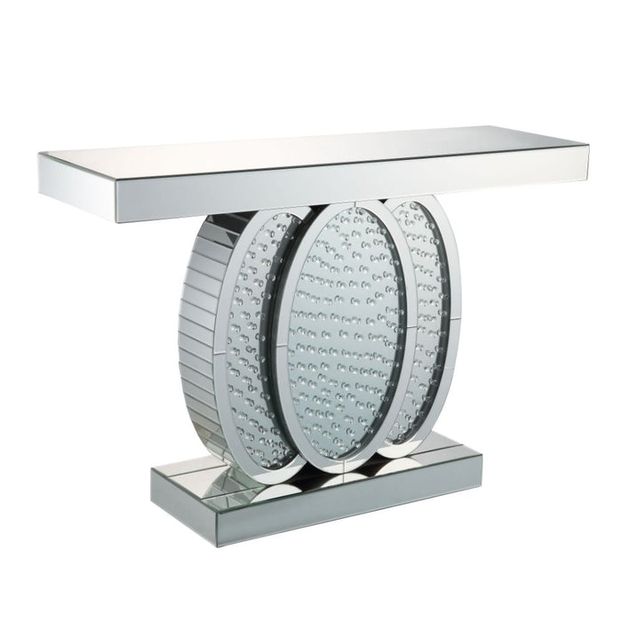 Nysa Glam Rectangular Console Table with Overlapped Oval Shape