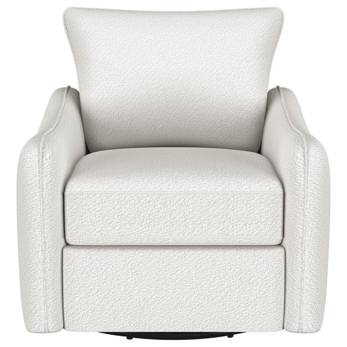 Madia Upholstered Sloped Arm Swivel Glider Chair Vanilla