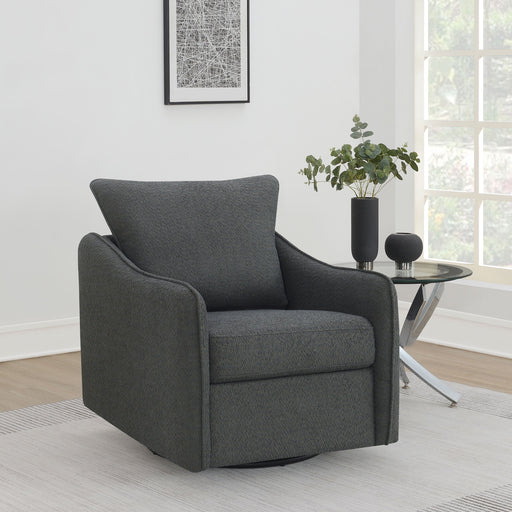 Coaster Madia Boucle Upholstered Swivel Glider Chair Charcoal Grey Default Title