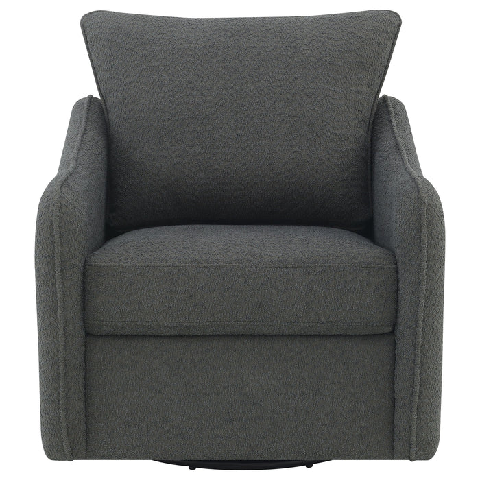 Coaster Madia Boucle Upholstered Swivel Glider Chair Charcoal Grey Default Title