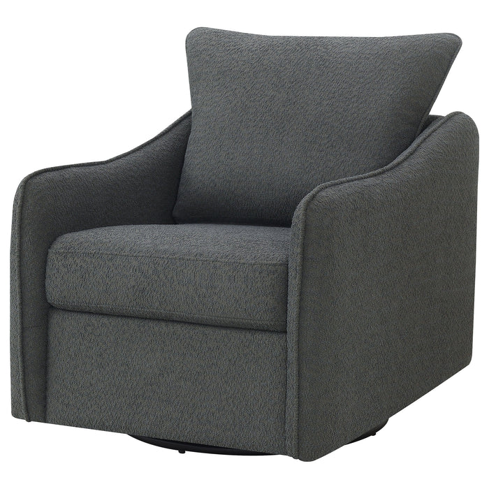 Coaster Madia Boucle Upholstered Swivel Glider Chair Charcoal Grey Default Title