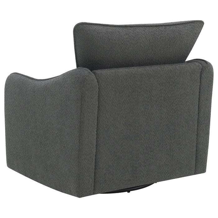 Coaster Madia Boucle Upholstered Swivel Glider Chair Charcoal Grey Default Title