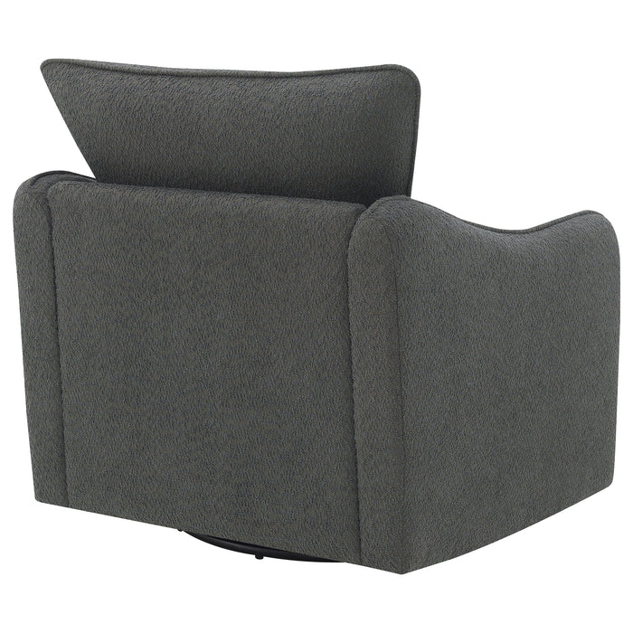 Coaster Madia Boucle Upholstered Swivel Glider Chair Charcoal Grey Default Title