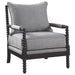 Coaster Blanchett Upholstered Accent Chair with Spindle Accent White and Navy Grey