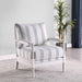 Coaster Blanchett Upholstered Accent Chair with Spindle Accent White and Navy White