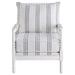 Coaster Blanchett Upholstered Accent Chair with Spindle Accent White and Navy White