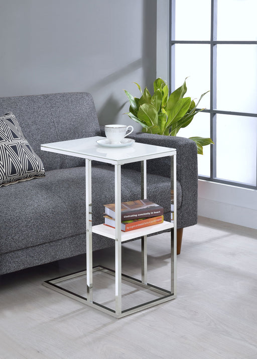 Coaster Daisy 1-shelf Accent Table Chrome and White Default Title