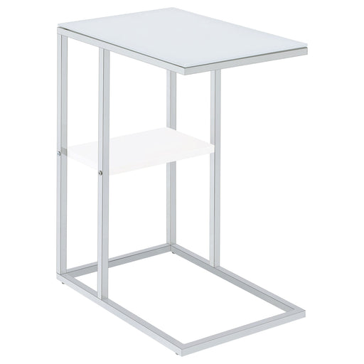 Coaster Daisy 1-shelf Accent Table Chrome and White Default Title