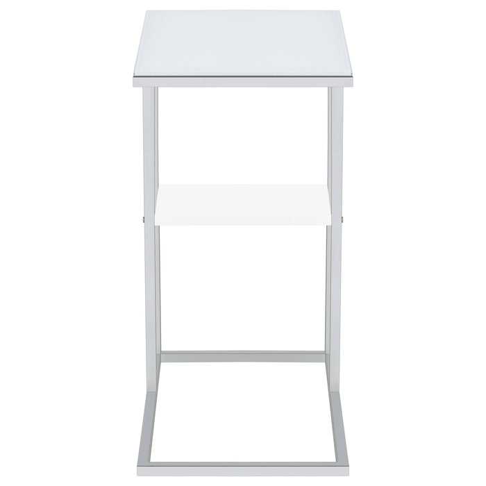 Coaster Daisy 1-shelf Accent Table Chrome and White Default Title