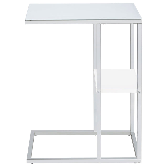 Coaster Daisy 1-shelf Accent Table Chrome and White Default Title