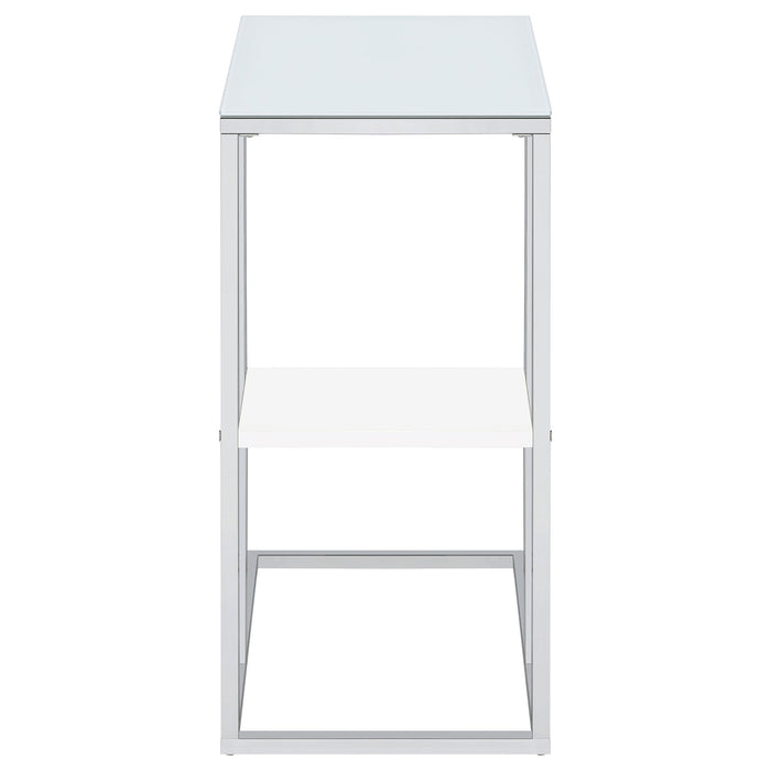 Coaster Daisy 1-shelf Accent Table Chrome and White Default Title