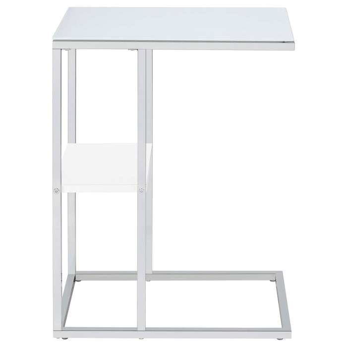 Coaster Daisy 1-shelf Accent Table Chrome and White Default Title