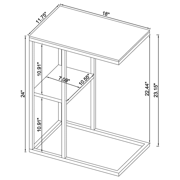 Coaster Daisy 1-shelf Accent Table Chrome and White Default Title