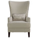 Coaster Pippin Curved Arm High Back Accent Chair Cream Beige