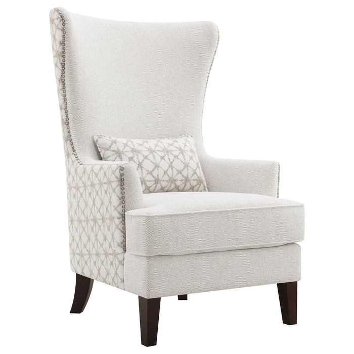 Coaster Pippin Curved Arm High Back Accent Chair Cream Beige