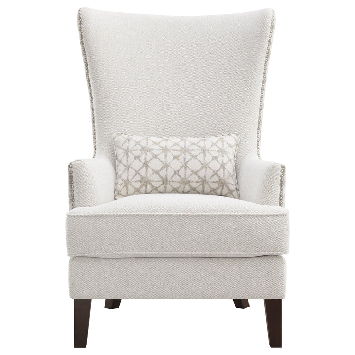 Coaster Pippin Curved Arm High Back Accent Chair Cream Beige