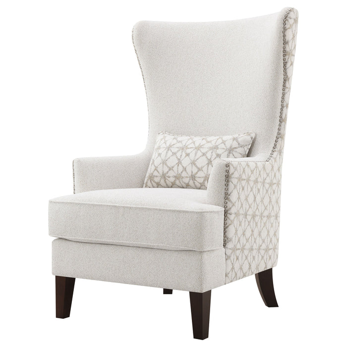 Coaster Pippin Curved Arm High Back Accent Chair Cream Beige