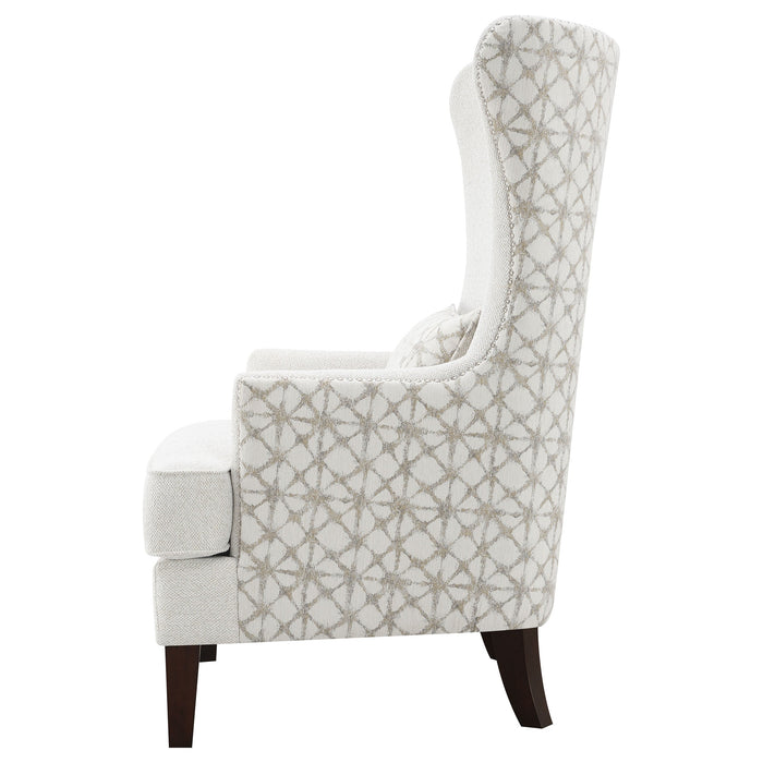 Coaster Pippin Curved Arm High Back Accent Chair Cream Beige