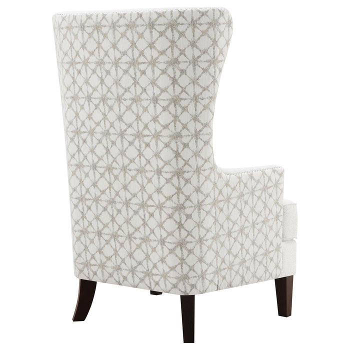 Coaster Pippin Curved Arm High Back Accent Chair Cream Beige