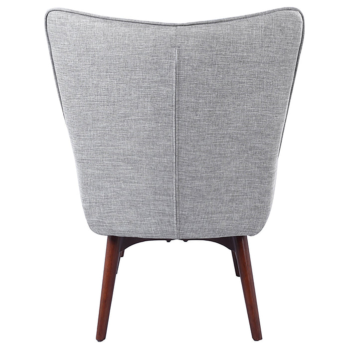 Willow Upholstered Accent Chair with Ottoman Grey and Brown