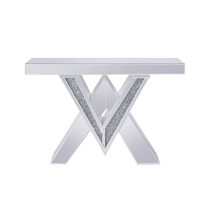 Noralie Glam Rectangular Console Table with "V" Shape Base