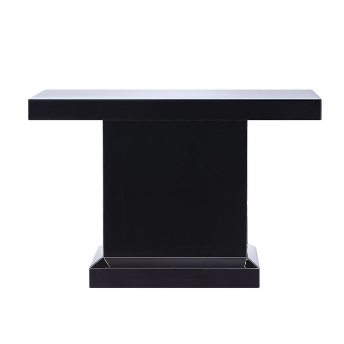 Noralie Glam Rectangular Console Table with Triangular Shape Base