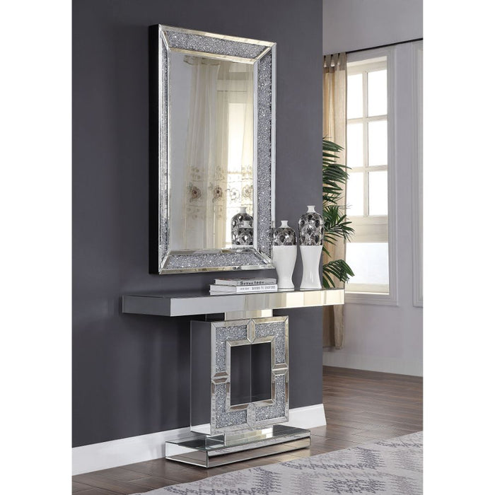 Noralie Glam Rectangular Console Table with Square Shape Base