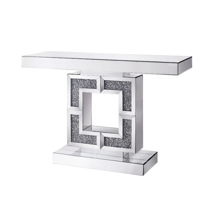 Noralie Glam Rectangular Console Table with Square Shape Base