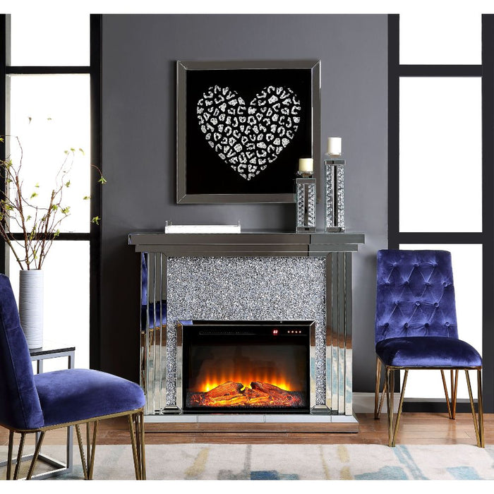 Noralie 47"L x 40"H Glam Fireplace